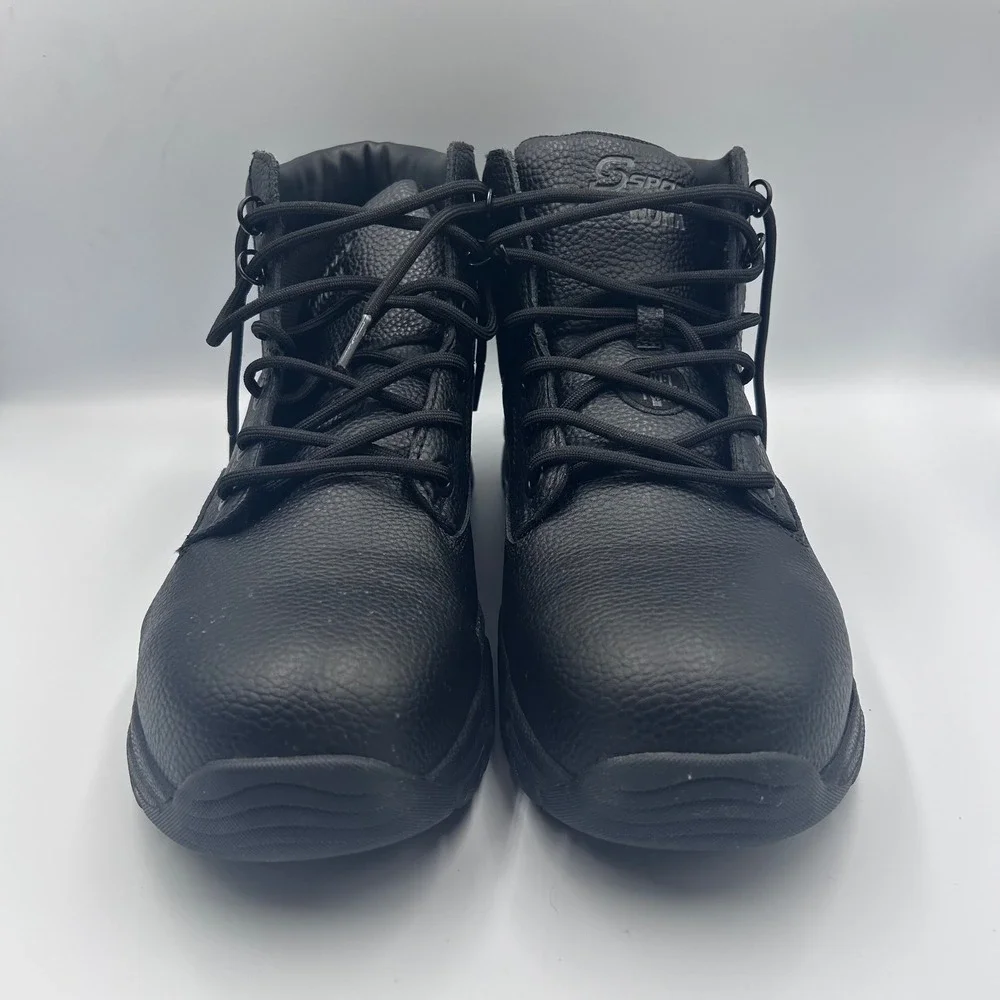 S Sport by Skechers Mens 11 Black Leather Composite Toe Work Boots F184.5 05/23